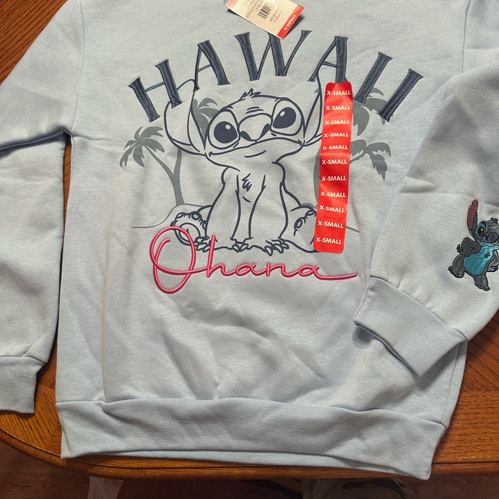 Disney Blue and Pink Stitch Sweatshirt